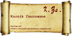 Kozsik Zsuzsanna névjegykártya